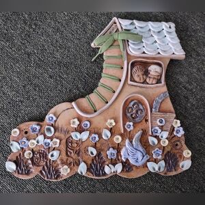 12" Vintage Garden Decor Wall Plaque Boot